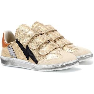 Isabel Marant Gold Metallic Sneakers Sz 39